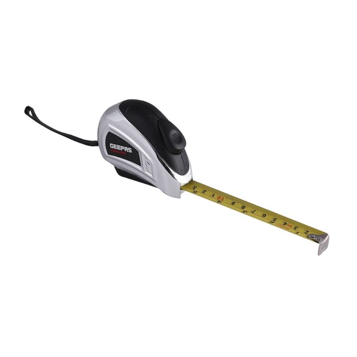 Geepas 3M, 16mm Measuring Tape | Pocket Tape With ABS Construction Plastic Shell |Rubber Coating Makes It Resistant To Abrasion | +-0.2mm Accuracy | British & Metric Graduation