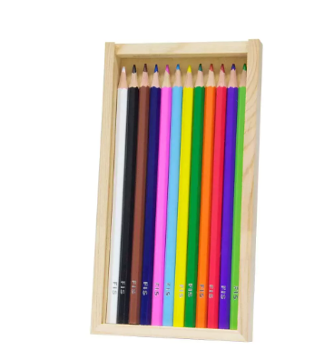 Fis Color Pencil In Wooden Box, Set Of 12 Pieces