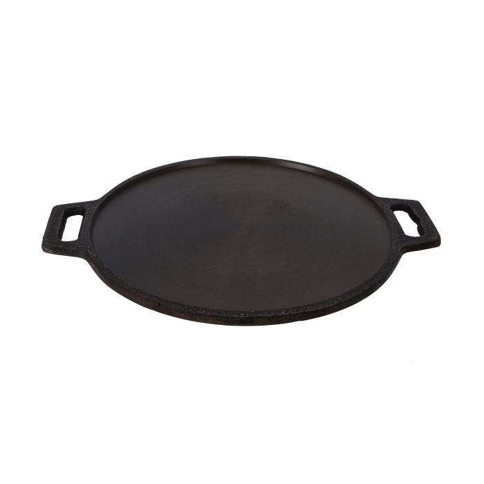 12" Cast Iron Double Handle Dosa Tawa, Cooking Pan, RF10398 | Double Handled Cast Iron Crepe Pan For Dosa, Tortillas | Heavy Pan Suitable For All Hobs