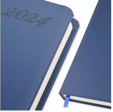 FIS 2024 International Diary A5 7-Languages Italian PU 1-Side Padded Blue - FSDI136-7P24BL