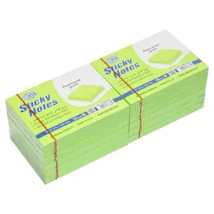 FIS Sticky Note, Fluorescent Green Colours, Size 3 x 4 Inch, 100 Sheets, Quantity per Pack 12 - FSPO34FGR