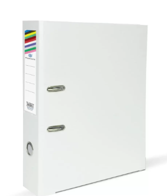 FIS 50 Pieces PP Lever Arch Box File White - FSBF8PWH