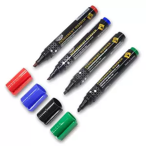 Fis Permanent Markers - Broad 4 Pieces (assorted Colors) - FSMKPB04-4