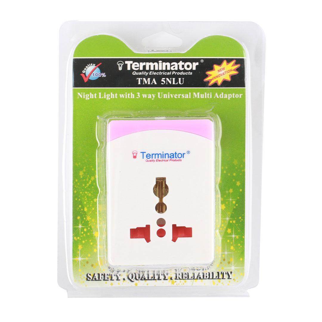 Multi-Plug Fitted 5A Fuse 3 Pin Round Plug Night Light & Switch 3 Way 3 Pin Universal Socket 5A