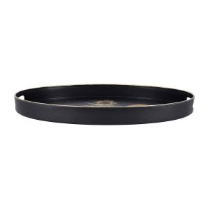 Royalford Oval Serving Tray - Plastic - Black