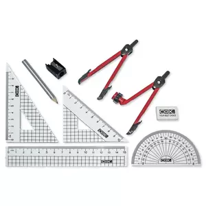COX Mathematical Sets, 9 Pieces, Made In Taiwan