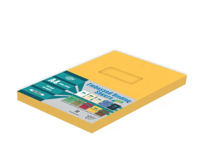 FIS Embossed Binding Sheet with Window 230 gsm Pocket of 50 pieces - FSBDE230WA4GYL