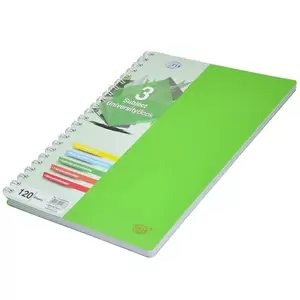 FIS 3 Subject University Books, 120 Sheets, A4 Size, Micro Perforated Pages, Green Colour - FSUB3SPPPA