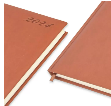 FIS A4 Diary 2024 English (Saturday & Sunday Combined) Brown - FSDI48EP24BR