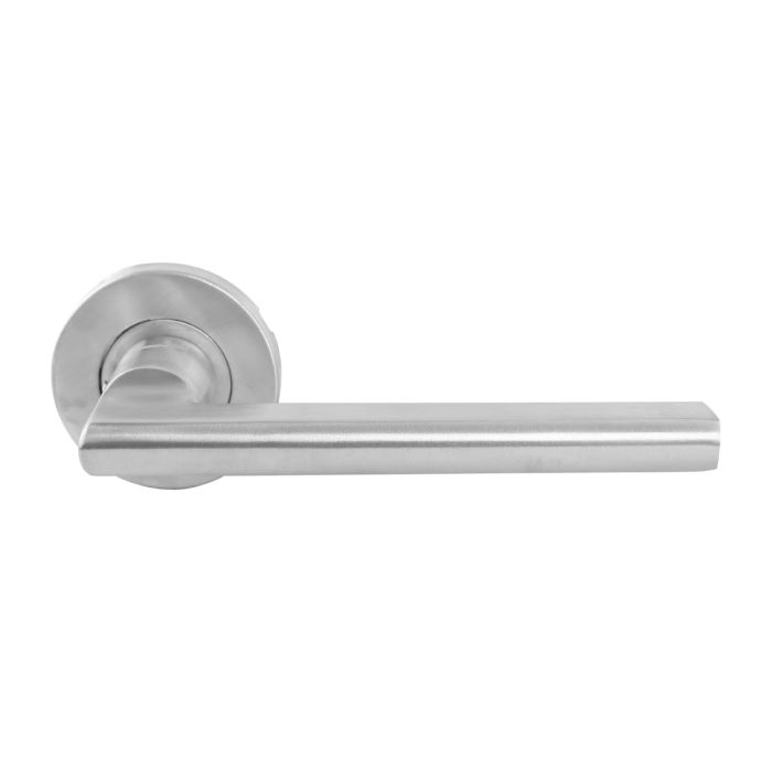 Geepas Mortise Rosette Solid Lever Handle - Door Handles | Firm Grasp | Rotate Door Lock | Interior | Satin Nickel Finish | 304 Stainless Steel | Premium Quality For All Internal Doors