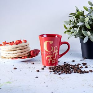 Royalford Coffee Mug - Porcelain - Red - 325 ML - RF2964