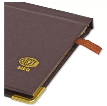 Fis 2024 Golden Slim English Diary Vinyl, 1 Side Padded Chocolate -FSDI52EG24CH