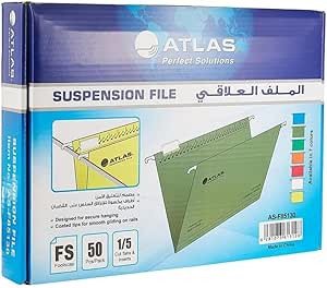 Atlas Suspension Hanging File Green Box - 50 Pieces