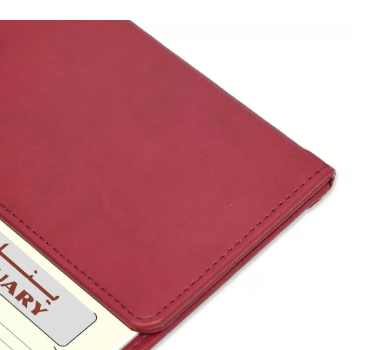 FIS Year Planner 2024 (Arabic/English) Italian PU with Desk Blotter, Maroon - FSDKPUBAE24MR