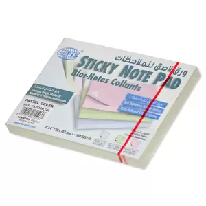 FISSticky Note Pad, 3X4 inches, Pack of 12, Pastel Green 100 Sheets -FSPO34LGR