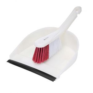 Royalford Dust Pan With Cleaning Brush - Plastic - White - RF2368-DPW/B