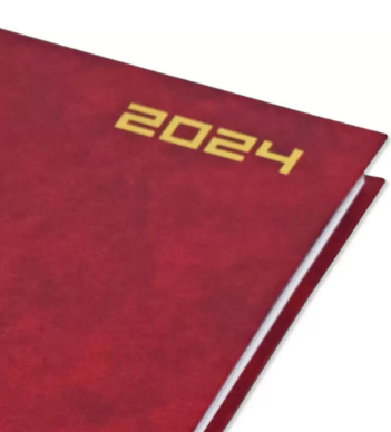 FIS A4 Diary 2024 English (Saturday & Sunday Combined) Maroon - FSDI47E24MR