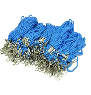 100-Piece FIS Name Badge Lanyard with Metal Clip, 0.80x92cm Size, Blue Color, Flat Shap - FSNAZD003BL