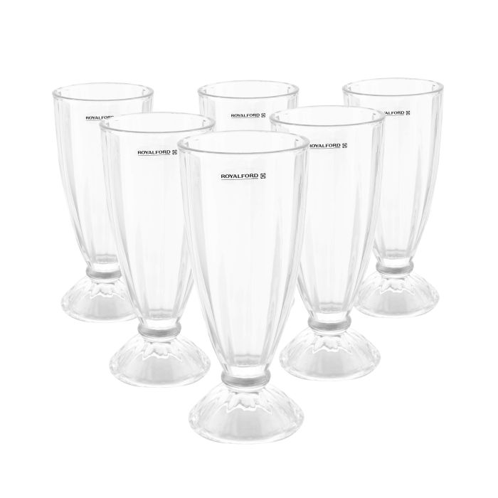 Royalford 6PC Highball Tumbler Drinking Glasses - Cocktail/Juice Hiball Glasses - Pint Beer Glass Set - Tall Glasses, 13oz/410ml - Pint Glasses For Drinking Beer/Water/Juice/Whisky/Wine/Soft Drinks