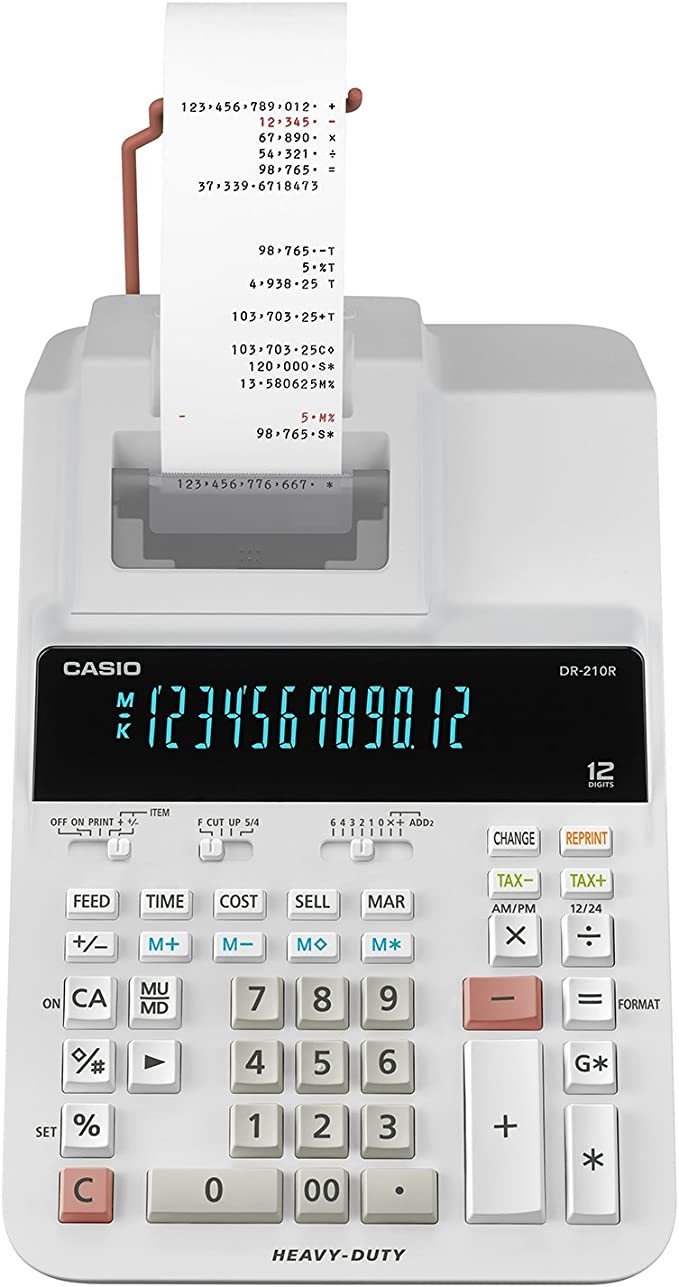 Casio DR 210R Heavy Duty Printing Calculator