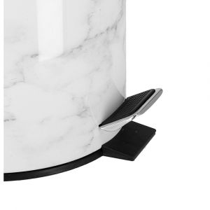 Royalford Marble Design Dust Bin - Plastic - White - 5 L