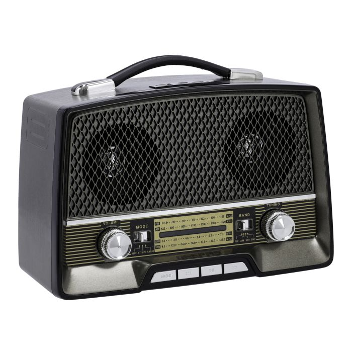 Rechargeable Radio With Bluetooth, 3-Band Radio, GR13016 | AUX Input | Rechargeable Battery Radio | AC/ DC Operation | BT/ FM/ MP3/ USB/ TF Card