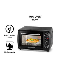Electric Oven Multifunction With Double Glass And Rotisserie For Toasting/Baking/Broiling, 19 L 1380 W ,TRO19RDG-B5 ,Black