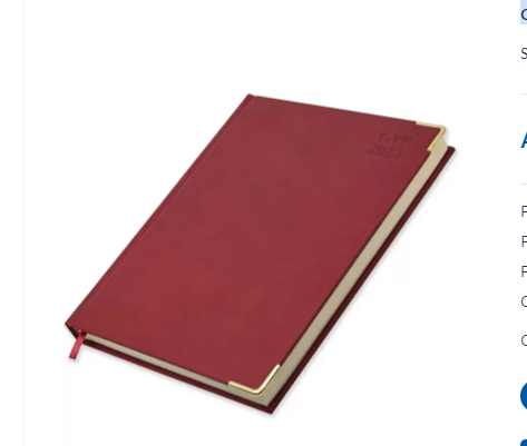 FIS Executive Diary 2023 (Arabic/English) Italian PU Padded, Cover Maroon - FSDI88AEP23MR