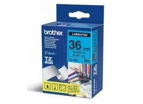 Brother P-touch 36mm TZ-561 Laminated Tape, 8 m, Black on Blue