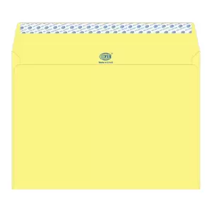 FIS Color Envelopes Peel & Seal, Pastel Colors, Pack of 50 Pcs. Yellow Color, C4 (229 x 324 mm), 80 GSM - FSEC8042PYL50