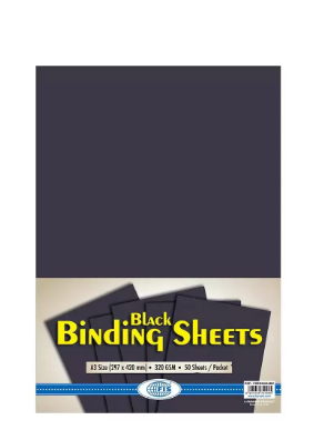 FIS Black Binding Sheet 320 gsm Pocket of 50 pieces - FSBD320A3BK