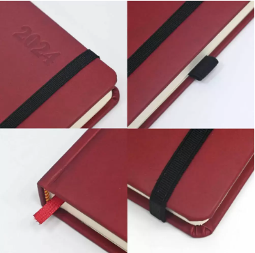 FIS French Diary 2024, PU 1-Side Padded, Round Corner, Maroon - FSDI29FRPU24MR