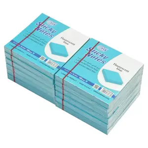 FIS Sticky Note, Fluorescent Blue Colours, Size 3 x 3 Inch, 100 Sheets, Quantity per Pack 12 - FSPO33FBL