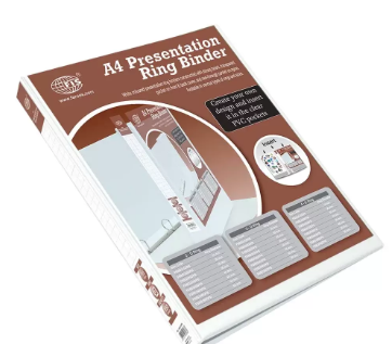 FIS Presentation Binder 3D Ring, A4 Size, 15mm Ring Size, 1.25 Inch Spine Colonne - FSBD315DPB