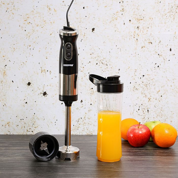 Geepas 500W 2-In-1 Hand Blender | Food Collection Immersion Hand Blender | Hand Held Chopper/Food Processor | Ideal For Smoothies Shakes Baby Food Soup Grinding Vegetables & Fruits | 2 Year Warranty
