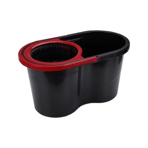 Royalford 16L Mop And Bucket Set - Stainless Steel - Black And Red