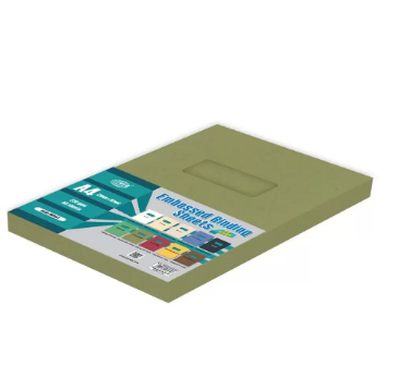 FIS Embossed Binding Sheet with Window 230 gsm Pocket of 50 pieces - FSBDE230WA4DGR