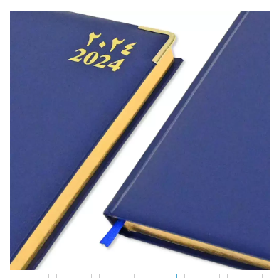 FIS Golden Executive Daily Diary 2024 (Arabic/English) Blue - FSDI88AEG24BL