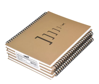 LIGHT Pack of 5 Spiral Hard Cover Note Book 100 Sheets. Size:9X7 Inches (22.86 X 20.32 CM) -LINBS971001302