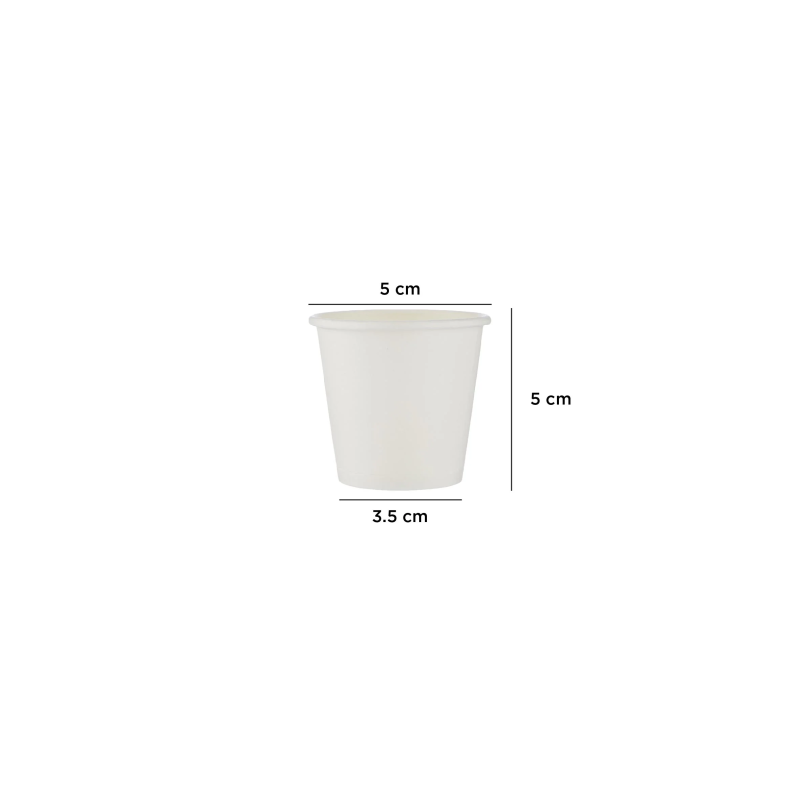 2.5 Oz White Single  Wall Qahwa Paper Cups