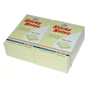 FIS Sticky Note, Colour Yellow with Ruling, Size 6 x 4 Inch, 100 Sheets, Quantity per Pack 12 - FSPO64RN