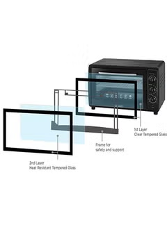 Toaster Oven With Double Glass Black