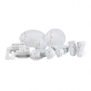 Royalford 49Pcs Supremo Dinner Set - Porcelain - White