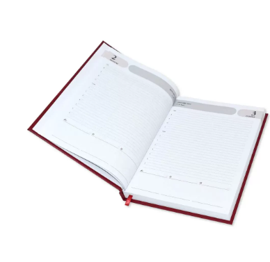 FIS 2023 Agenda Diary English Vinyl Hard Cover, Maroon - FSDI75EV23MR