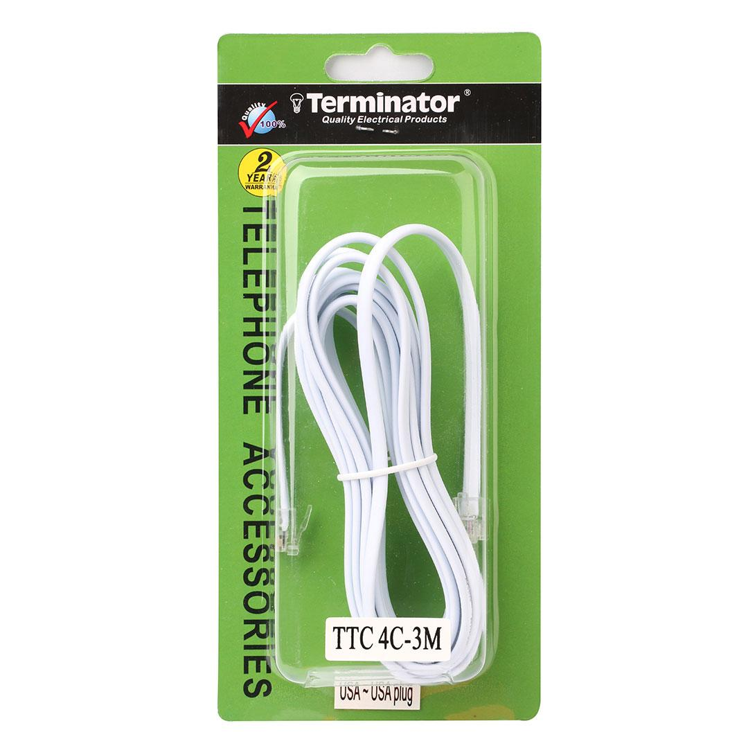 Telephone Extension Cord 4C 3M USA /USA Type