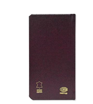 Fis 2024 Golden Slim diary Bonded Leather English & French - Burgundy -FSDI59EFGB24BU