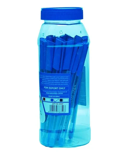 Doms Trio-Matic+ Fine Point Ball Pens, 0.6mm Tip, Blue Triangle (25 piece of Jar)