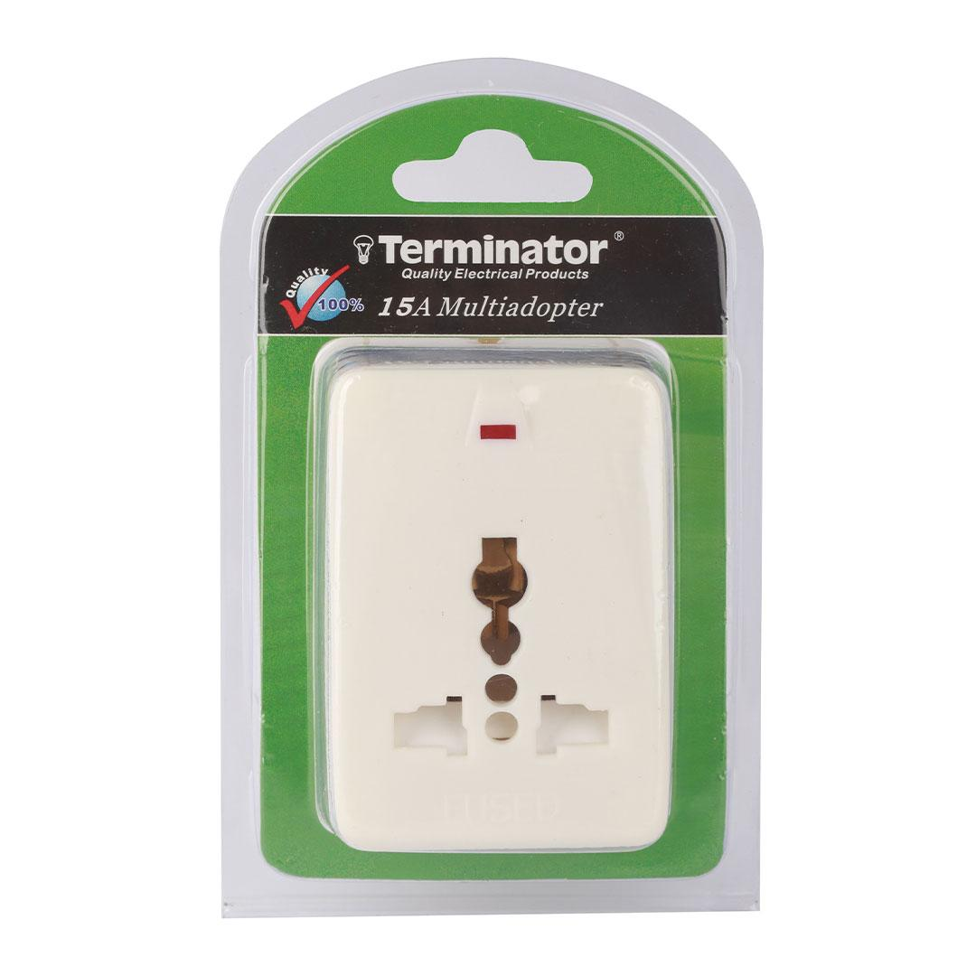 Multi-Plug Fitted 15A Fuse 3 Pin Round Plug Light+2 Way 3 Pin Universal S/O & 1 Way 2 Pin S/O 15A