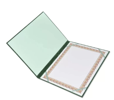 FIS A4 Certificate Folder with Certificate Velvet, Green - FSCLCFVGR