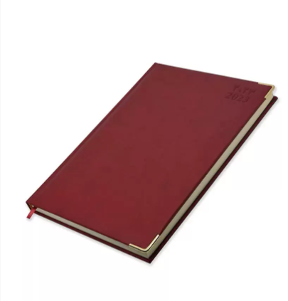 FIS 2023 Diary A4 PU Arabic/English 1-Side Padded Gold Corner Maroon - FSDI48AEPG23MR